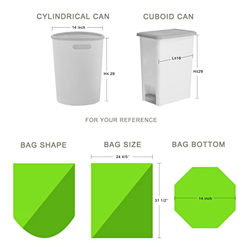 Trash Bags 13 Gallon Tall Kitchen Garbage Bags, Inwaysin Recycle Bags, Biodegradable Trash Bags, 75 Bags, Green - Image 3
